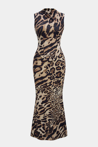 Chic Animal Print Skirt Set