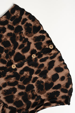 Animal Print Button-Front Blouse