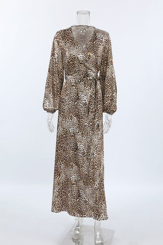 Animal Print Wrap Dress