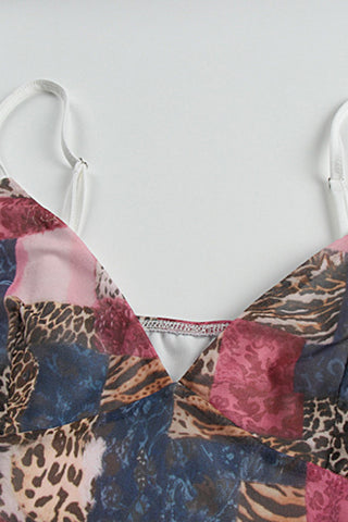 Patchwork Animal Print Cami Top