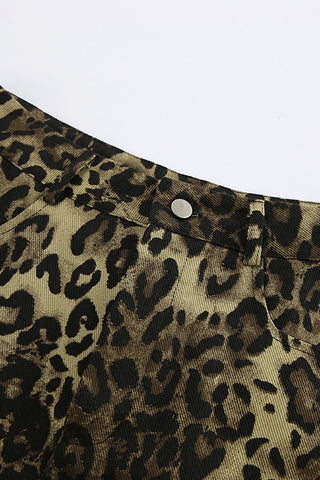Leopard Print Casual Shorts