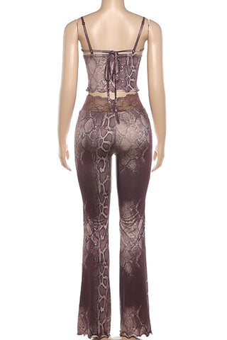 Spaghetti Strap Leopard Pants Set