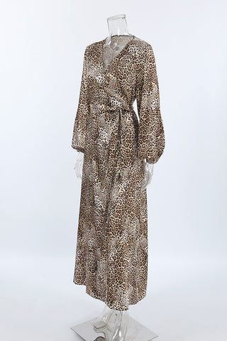 Animal Print Wrap Dress