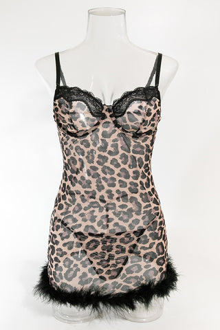 Leopard Print Slip Dress