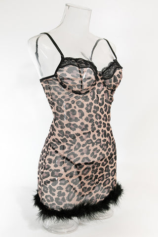 Leopard Print Slip Dress