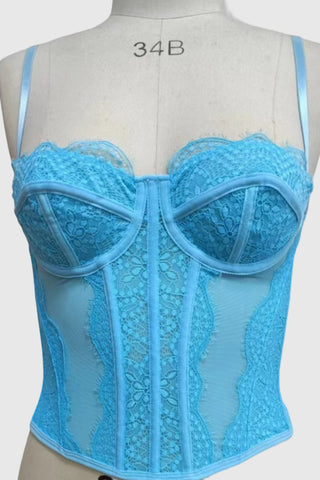 Lace-Trimmed Bustier Tank Top