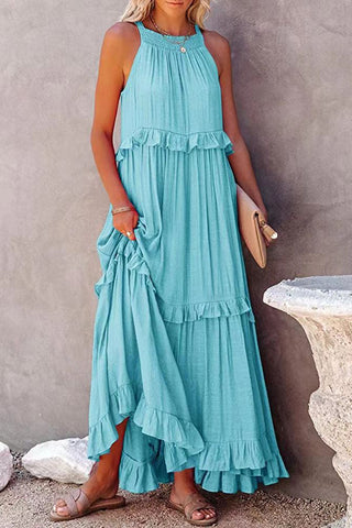 Sleeveless Ruffle Casual Dress