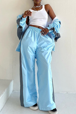 Chic Two-Piece Pants Set with Stripe Detail