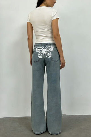 Classic Wide Leg Denim Pants