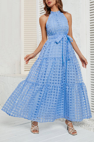 Gingham Halter Maxi Dress