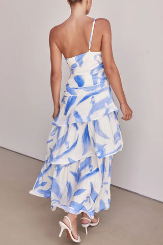 Floral One-Shoulder Casual Dress