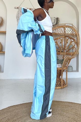 Chic Two-Piece Pants Set with Stripe Detail