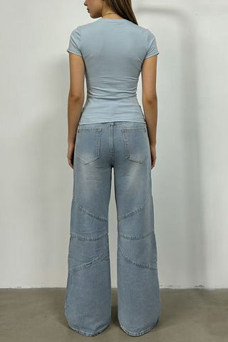 Stylish Wide-Leg Straight Jeans