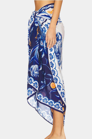 Floral Print Tie-Waist Skirt