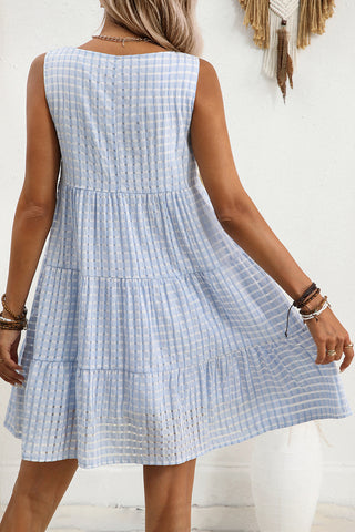 Sleeveless Gingham Mini Dress