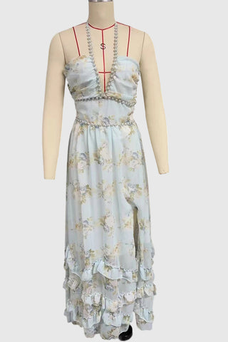 Floral Maxi Dress with Ruffle Details