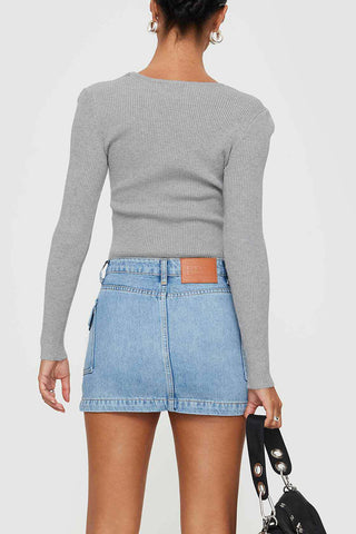 Pocket Denim Mini Skirt