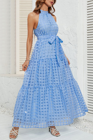 Gingham Halter Maxi Dress