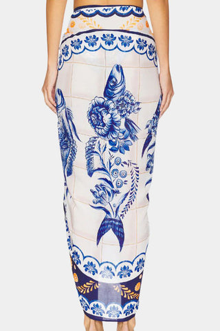 Floral Print Tie-Waist Skirt