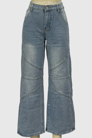 Stylish Wide-Leg Straight Jeans