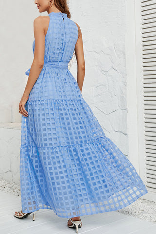 Gingham Halter Maxi Dress