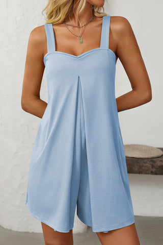 Pleated Romper with Relaxed Fit