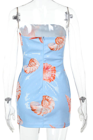 Strapless Starfish Print Dress