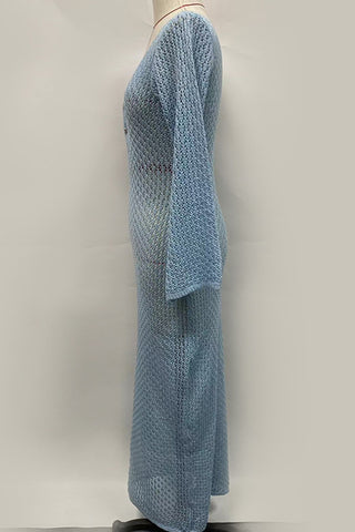 V-Neck Crochet Maxi Dress