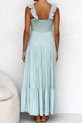 Ruffled Strap Maxi Dress