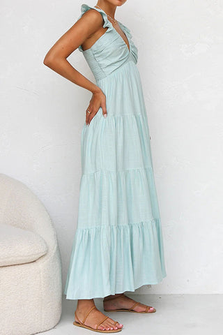 Ruffled Strap Maxi Dress