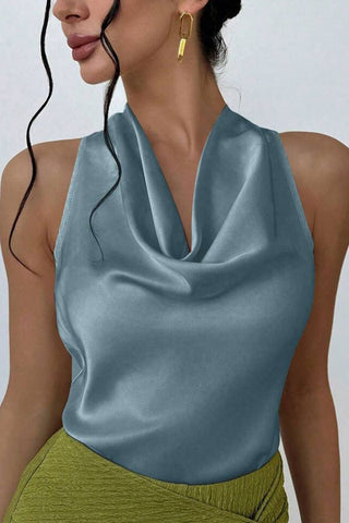 Draped Cowl Neck Tank Top