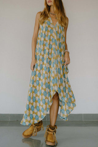 Halter Neck Bohemian Casual Dress