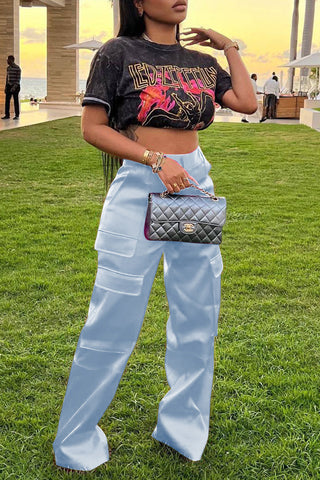 Graphic Tee with Casual Utility Pants