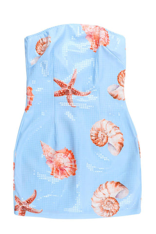 Strapless Starfish Print Dress