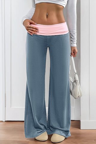 High-Waist Wide-Leg Casual Pants