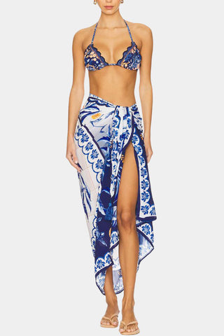 Floral Print Tie-Waist Skirt