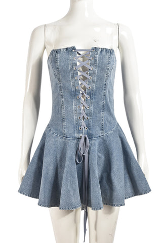 Corset Denim Mini Dress