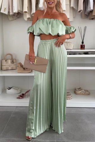 Elegant Off-Shoulder Pants Set