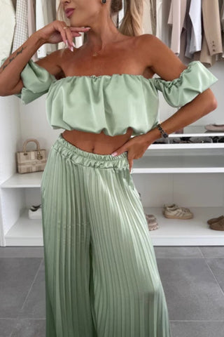 Elegant Off-Shoulder Pants Set