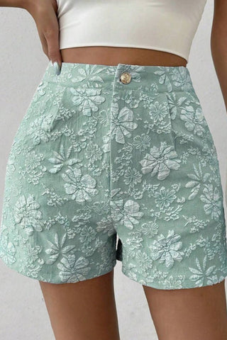 Floral Print High Waist Shorts
