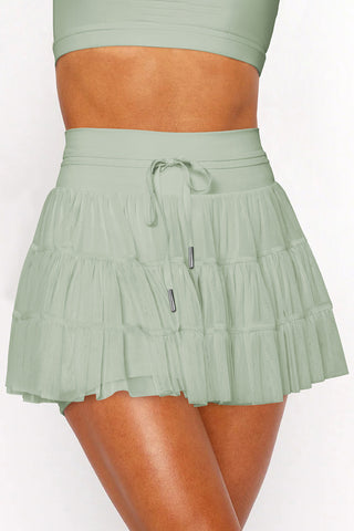 Pleated High Waist Mini Skirt