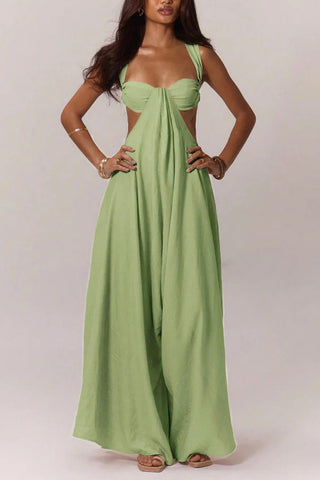 Cutout Jumpsuit with Flowing Skirt