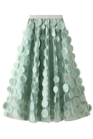 Textured Circle A-Line Skirt