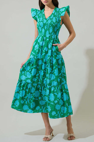 Floral Tiered Casual Dress