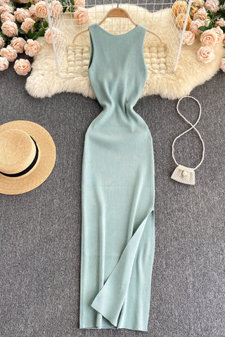 Knot Front Ribbed Dress