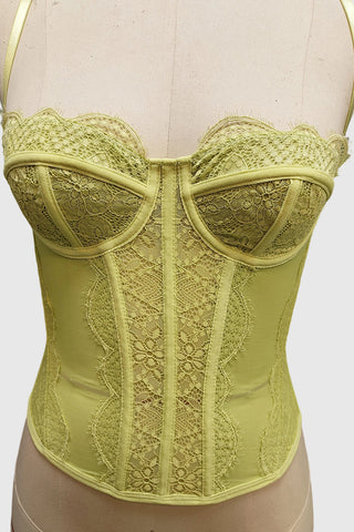 Lace-Trimmed Bustier Tank Top