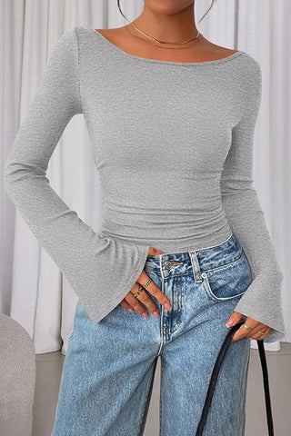 Elegant Wide-Sleeve Blouse