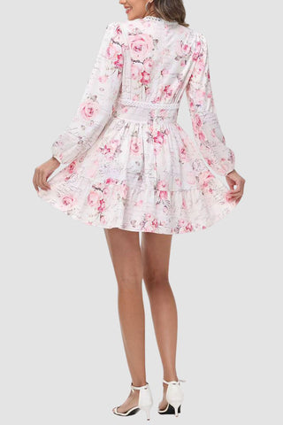 Floral Puff Sleeve Casual Dress