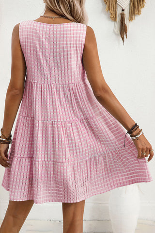 Sleeveless Gingham Mini Dress