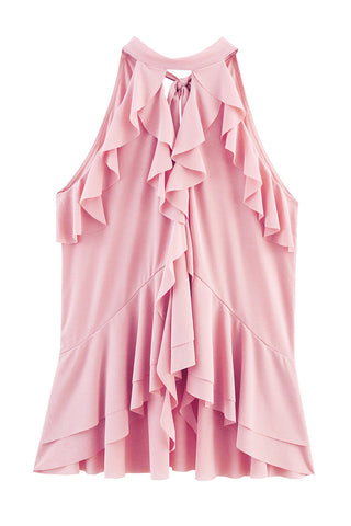Ruffled Halter Tank Top